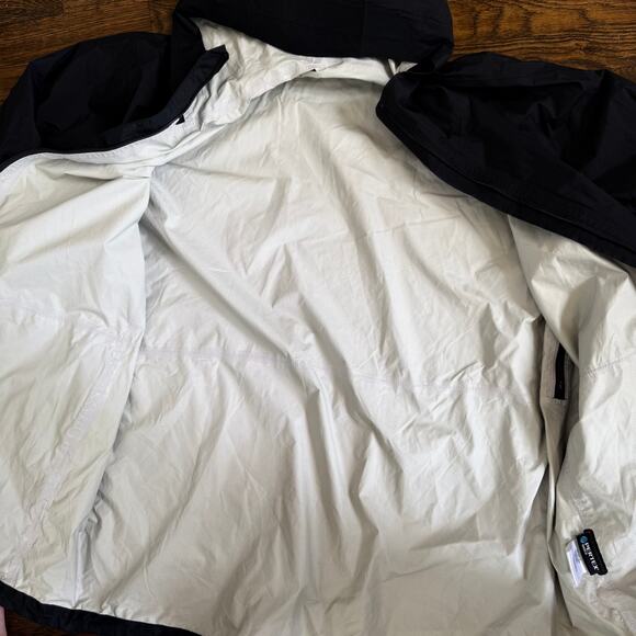 MEC Hooded Rain Jacket Mens XL Tall Black Pertex Shield Full Zip Windbreaker - Picture 4 of 6